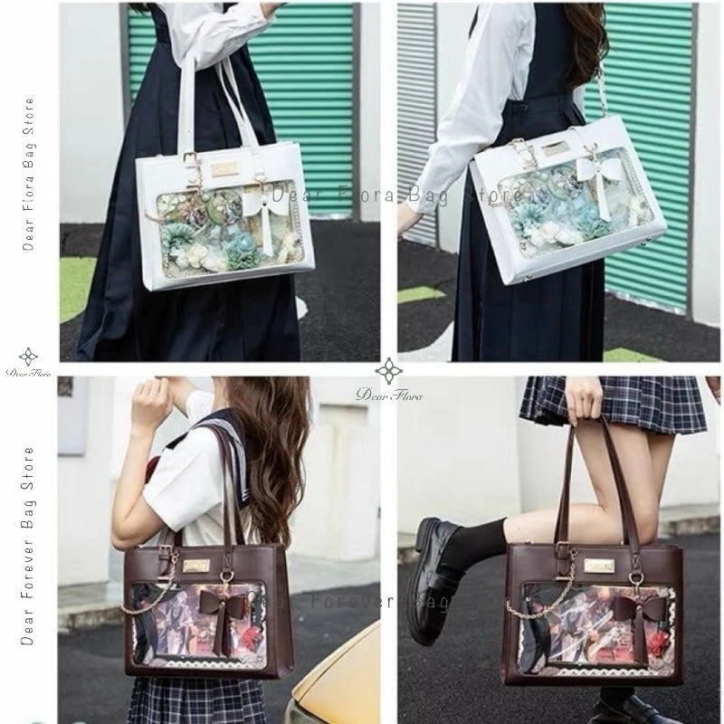 Transparent Bow Tote Bag