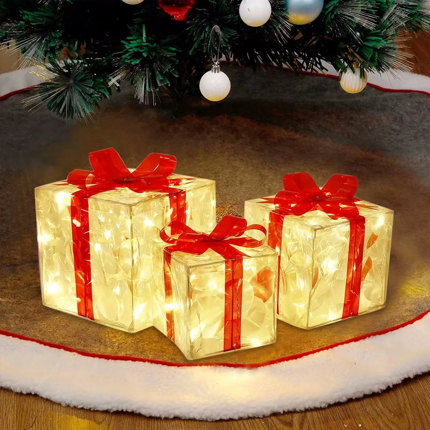 LED Glowing Christmas Gift Box Outdoor Decor