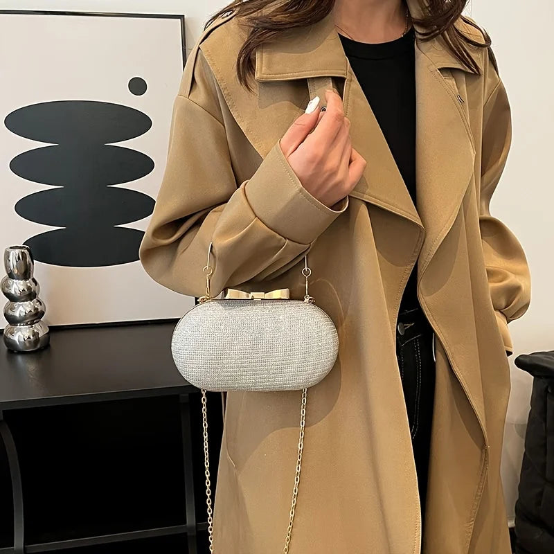 Sequined Chain Shoulder & Crossbody Dinner Bag
