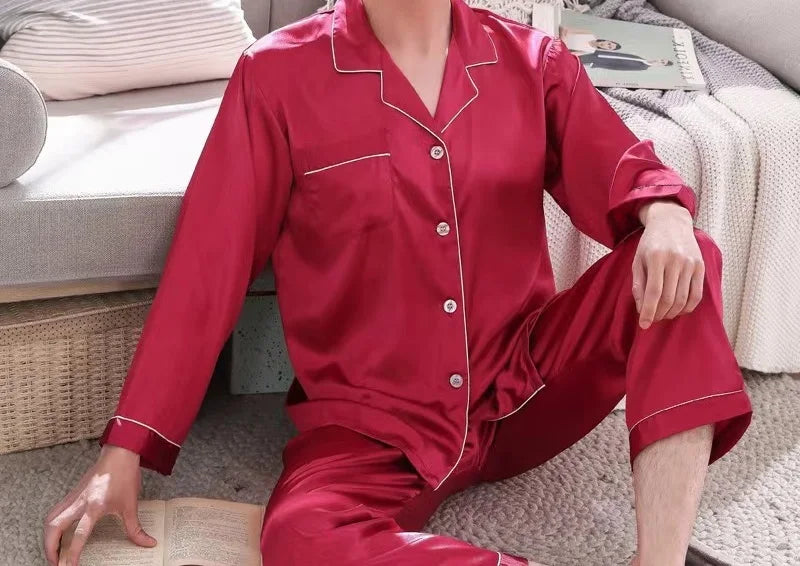 Custom Satin Couple Pajama Set Gift