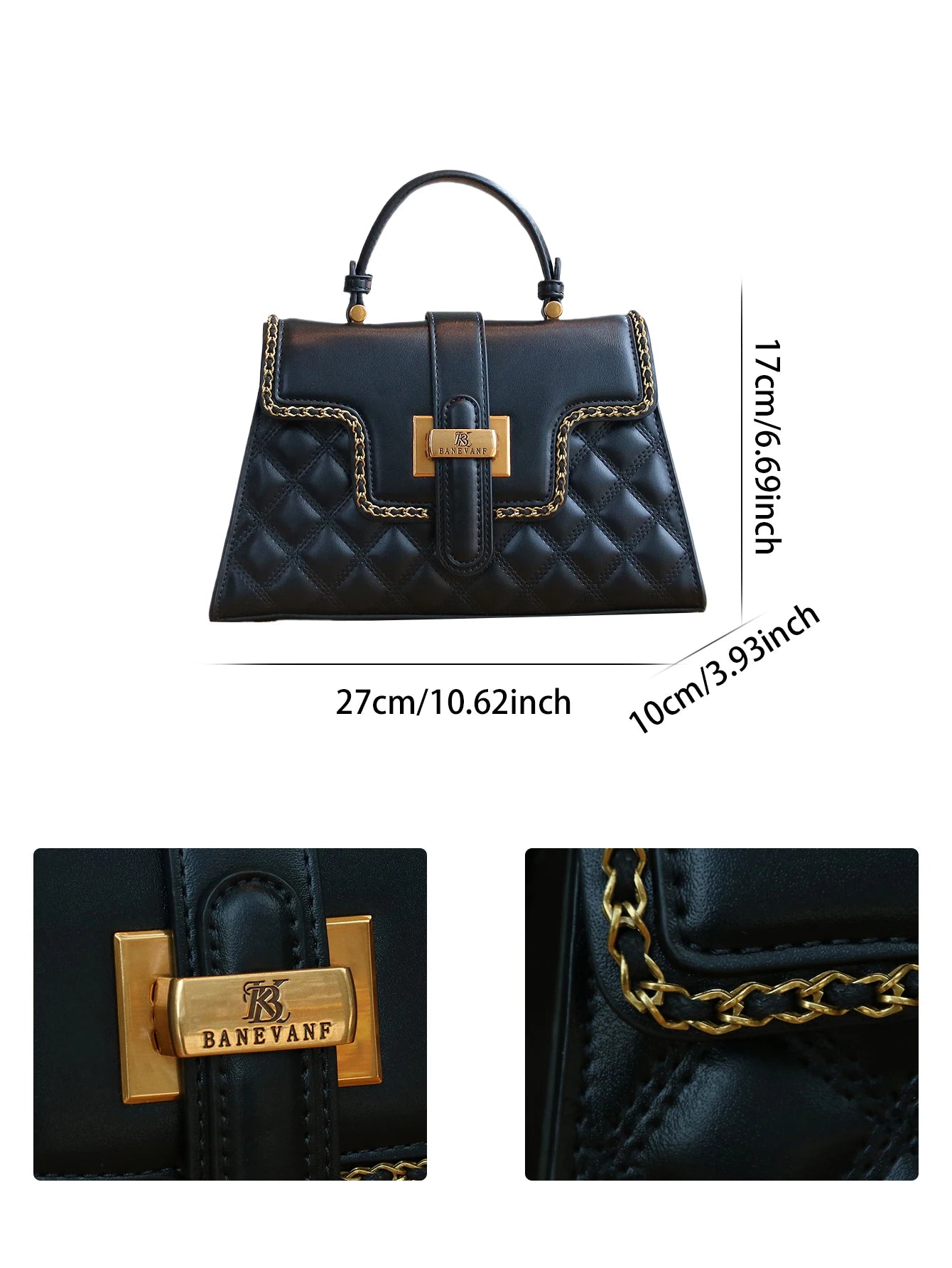 Rhombic Embroidery Handbag