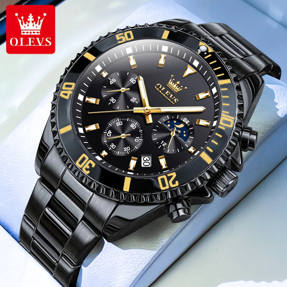 OLEVS Men's Luminous Quartz Watch Steel
