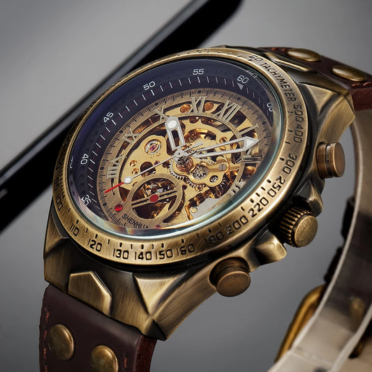 Men's Retro Leather Mechanical Watch