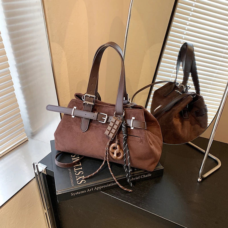 Suede Shoulder Bag Buckle