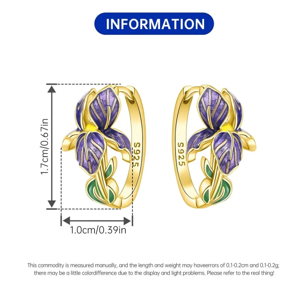 Women's S925 Silver Iris Hoop Earrings