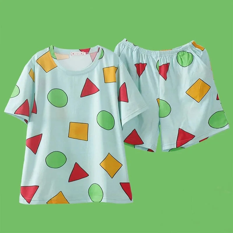 Couple Cartoon Print Pajama Set