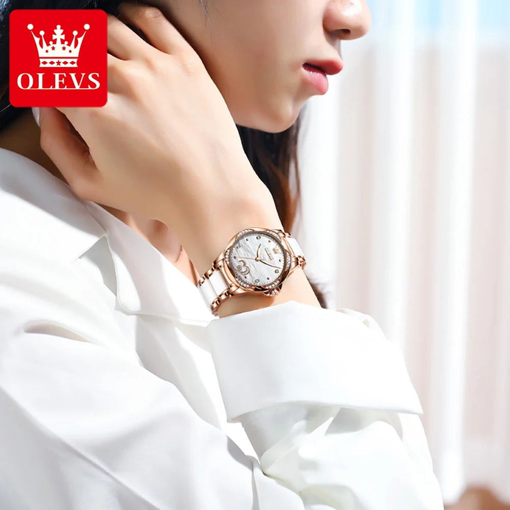 OLEVS Women's Ceramic Automatic Mechanical Watch