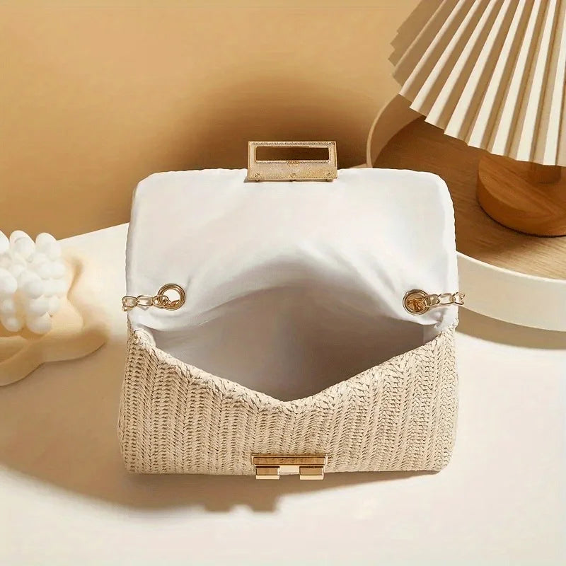 Women's Woven Straw Crossbody Shoulder Bag