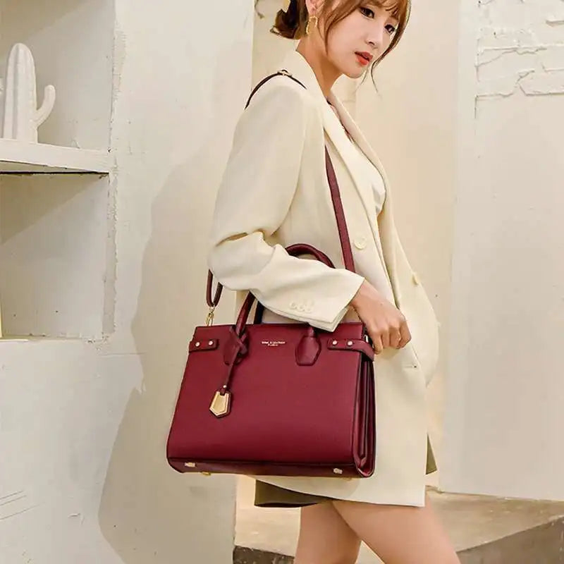 Women's Genuine Leather Tote Crossbody Bag