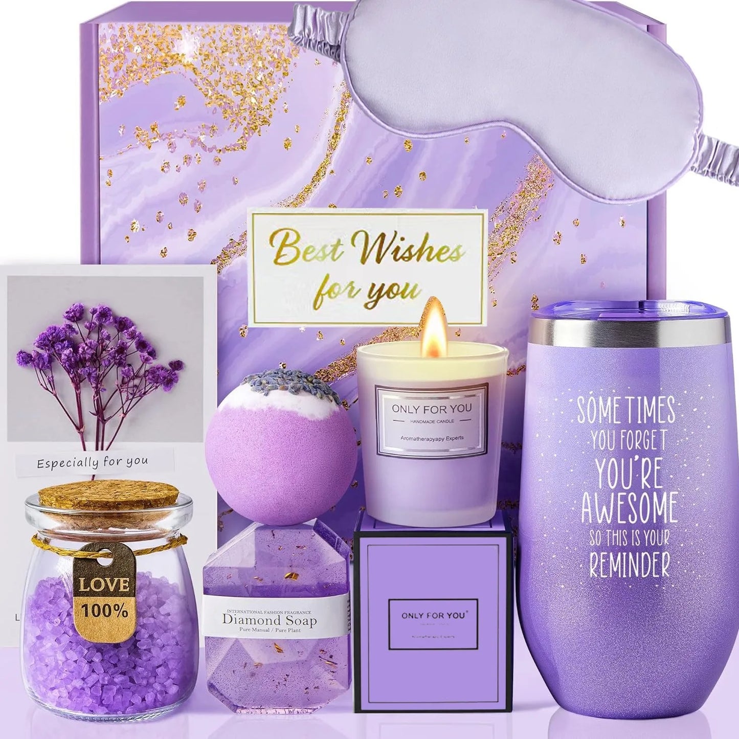 Lavender Spa Gift Basket Set Women
