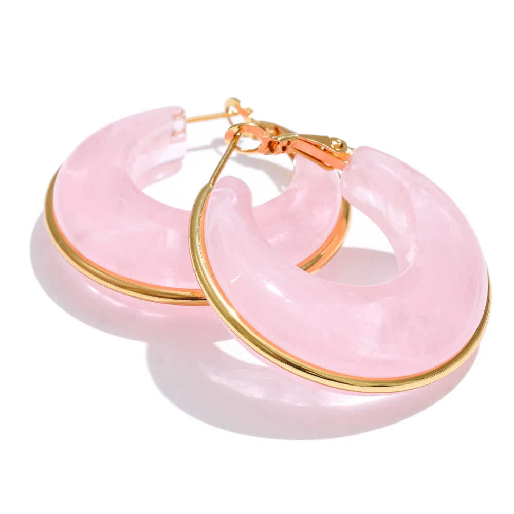 Chunky Acrylic Hoop Earrings
