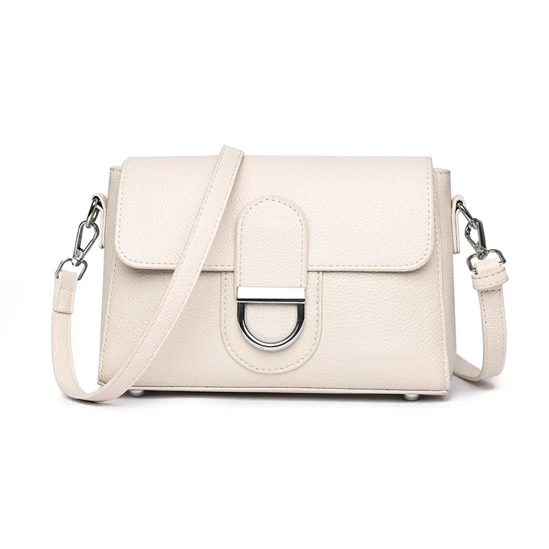 Women's Cowhide Leather Small Flap Crossbody Bag