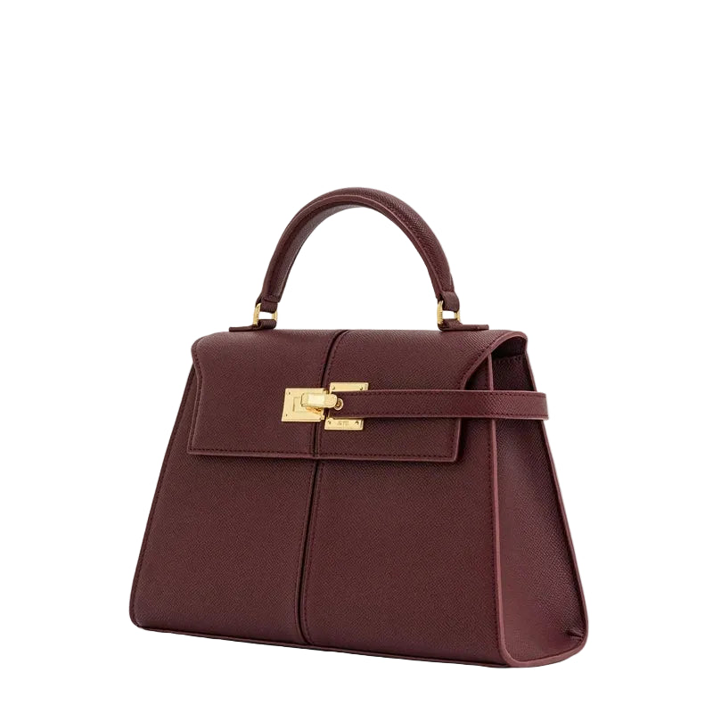Women's Large Square Crossbody Bag Burgundy