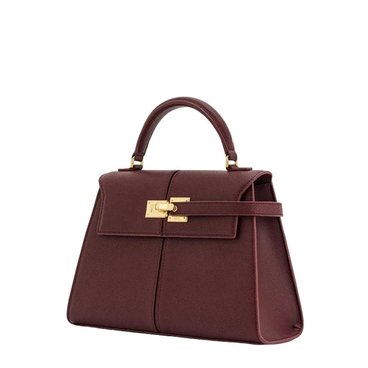 Women's Large Square Crossbody Bag Burgundy