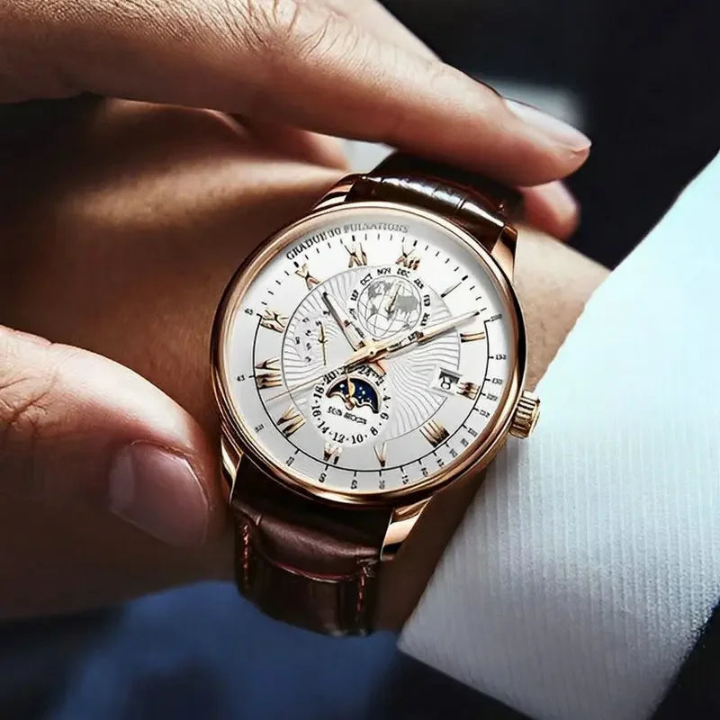 Leather Quartz Men Watch