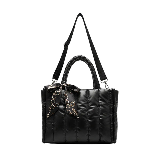 Quilted Silk Scarf Crossbody Bag