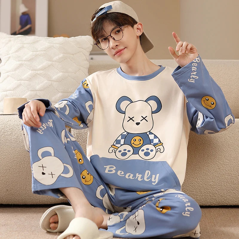 Cotton O-Neck Men Pajama Set