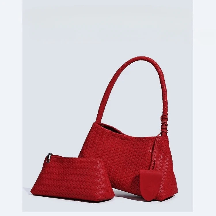 Woven Bucket Shoulder Bag