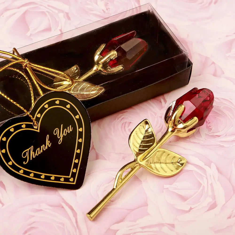 Crystal Glass Rose Ornament