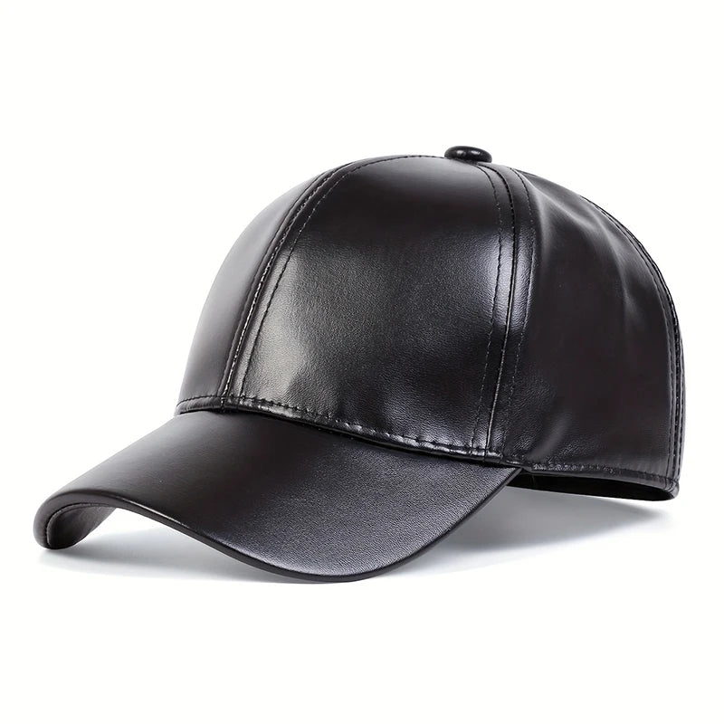 Kids Leather Baseball Cap