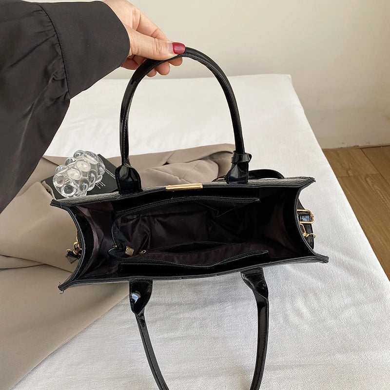 Crocodile Patent Leather Crossbody