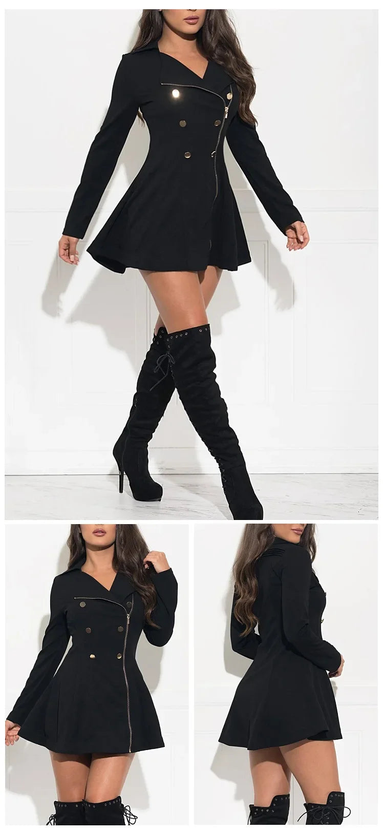 Y2K Zipper Women Trench Coat