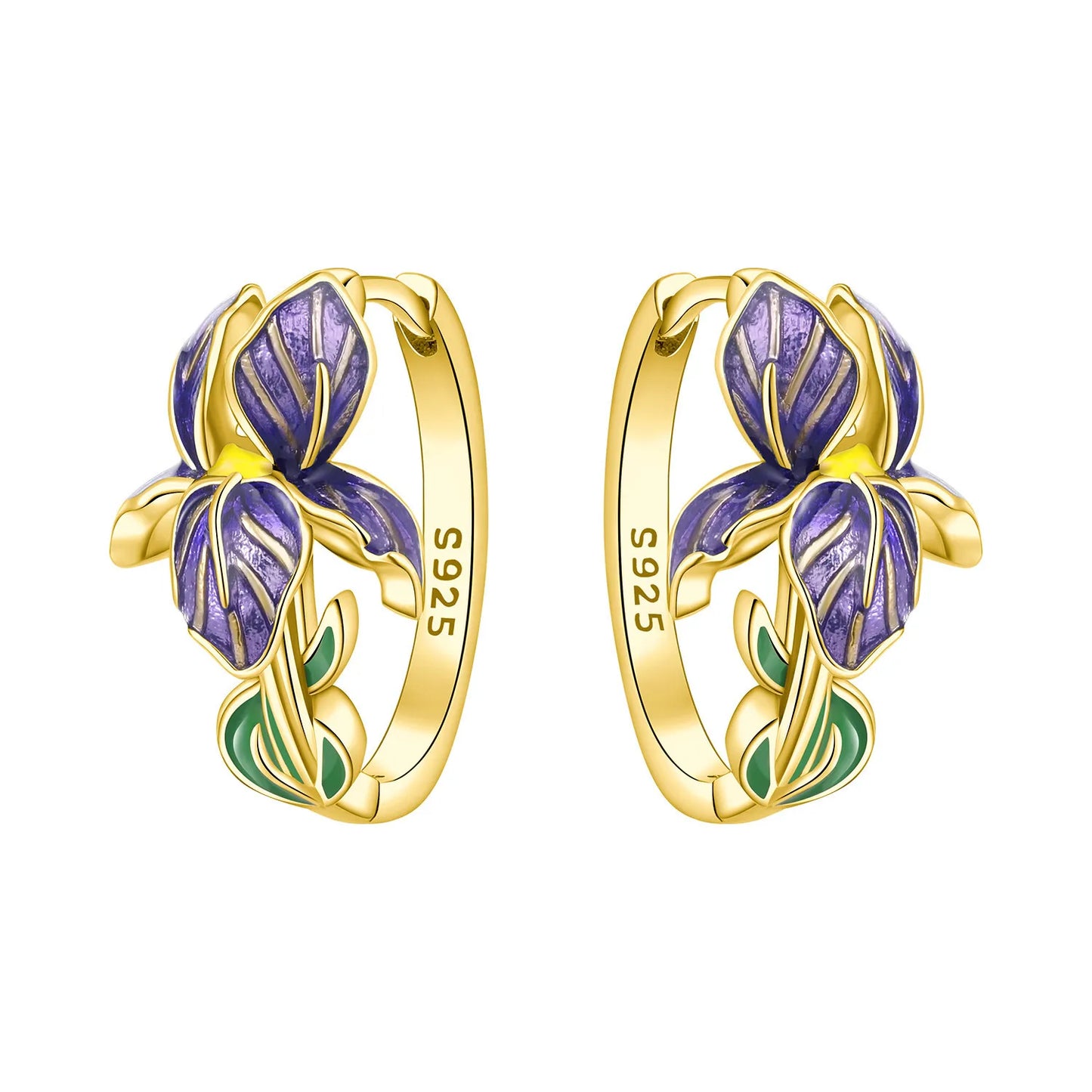 Women's S925 Silver Iris Hoop Earrings