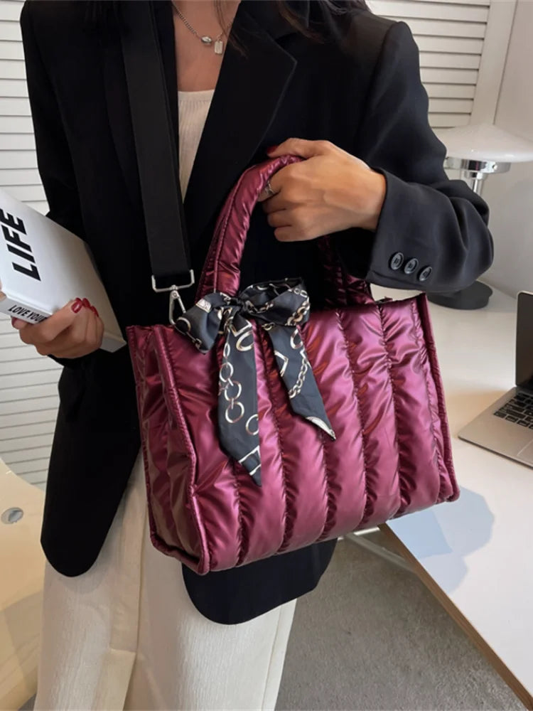 Quilted Silk Scarf Crossbody Bag