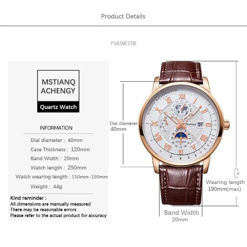 Leather Quartz Men Watch