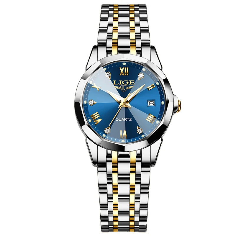 LIGE Luminous Date Steel Watch