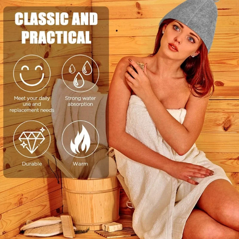 Felt Sauna Cap
