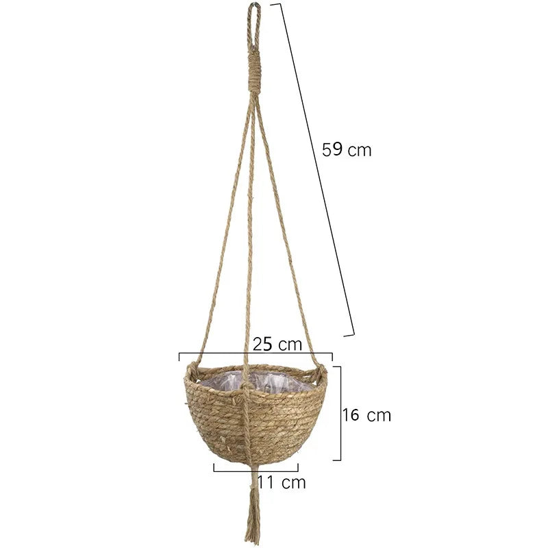 Seagrass Hanging Planter Basket Boho Decor