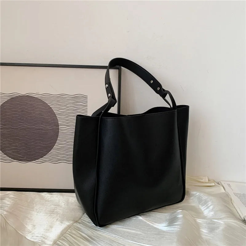 Women's PU Leather Bucket Shoulder Bag