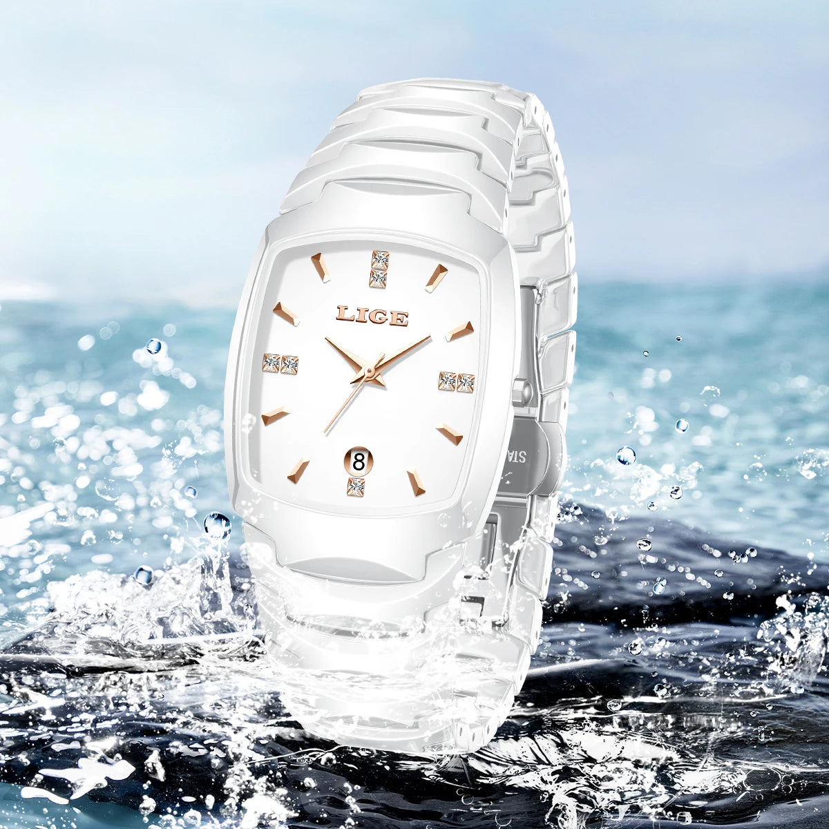 LIGE Calendar Steel Ladies Watch