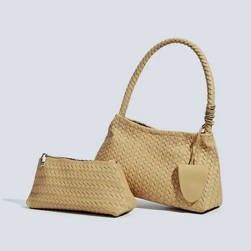 Woven Bucket Shoulder Bag