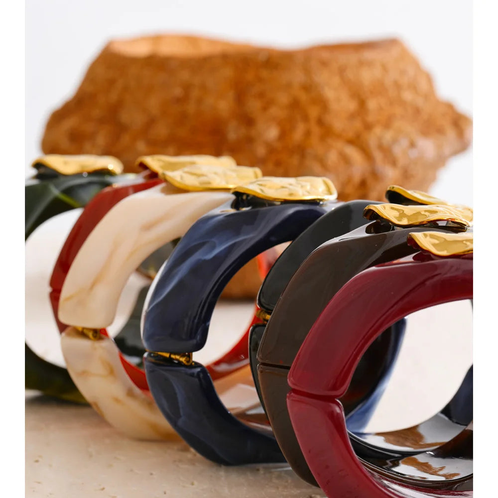 Resin Wide Bangle Bracelet