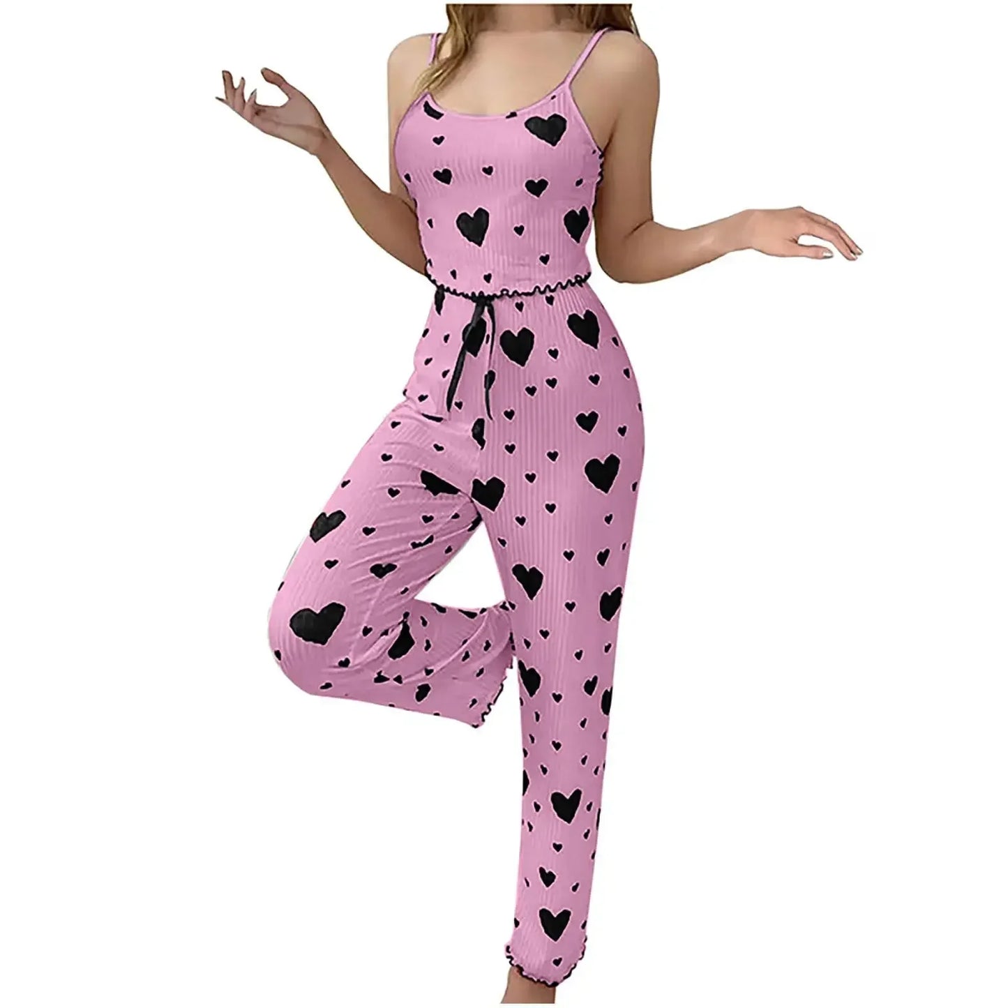 Women's Plus Size Soft Vest Pajama Set