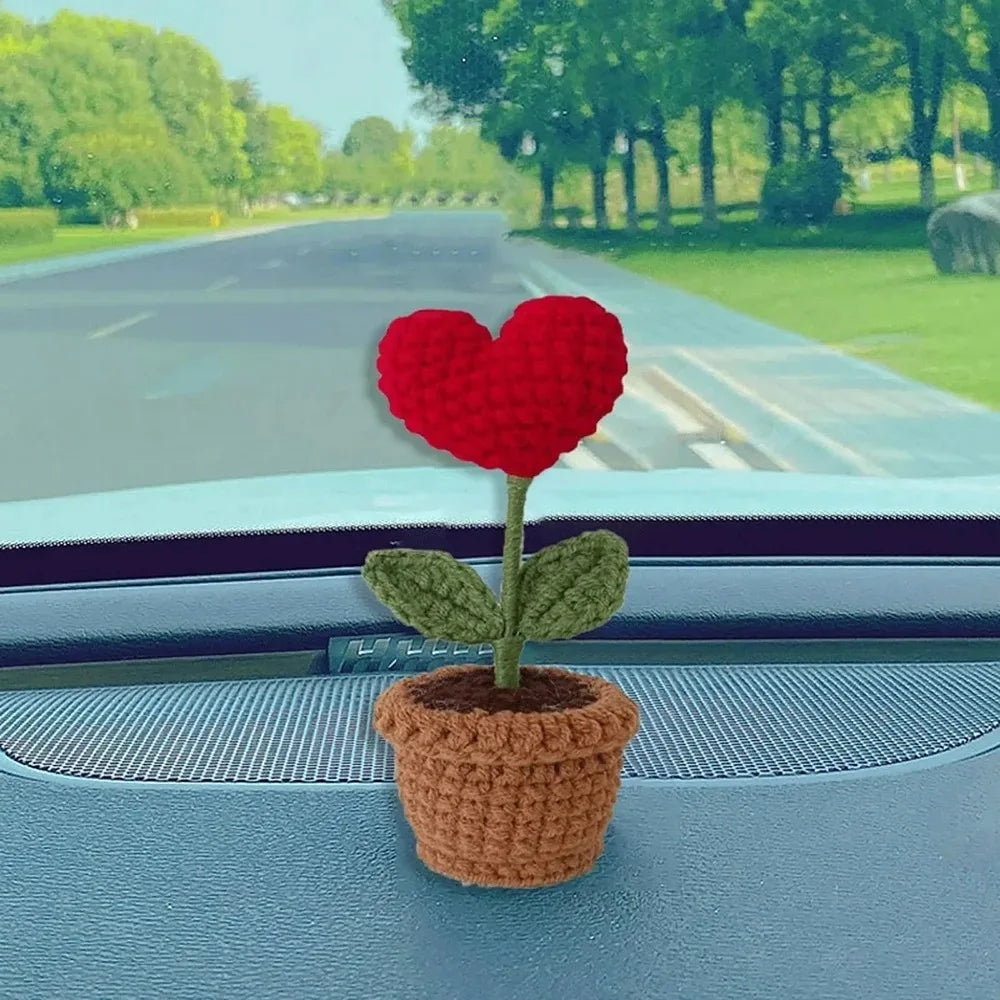 Crochet Flower Pot Simulation Plant Decor Gift