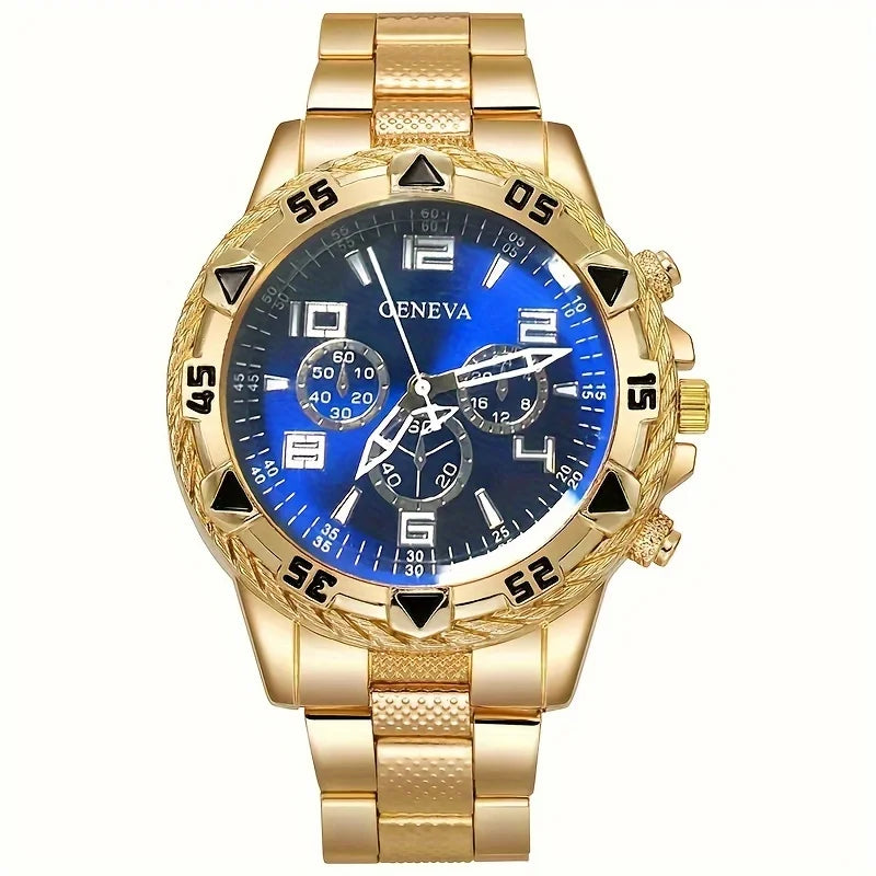 Men's Steel Sport Quartz Watch Set (4pcs)
