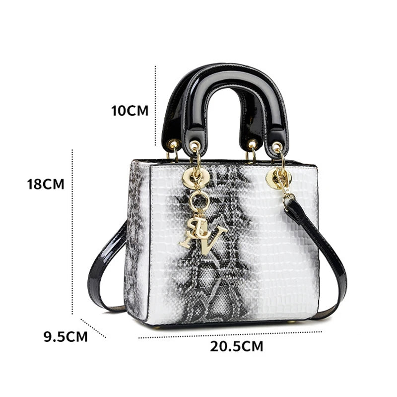 Women's Bright Leather Crossbody Shoulder Bag