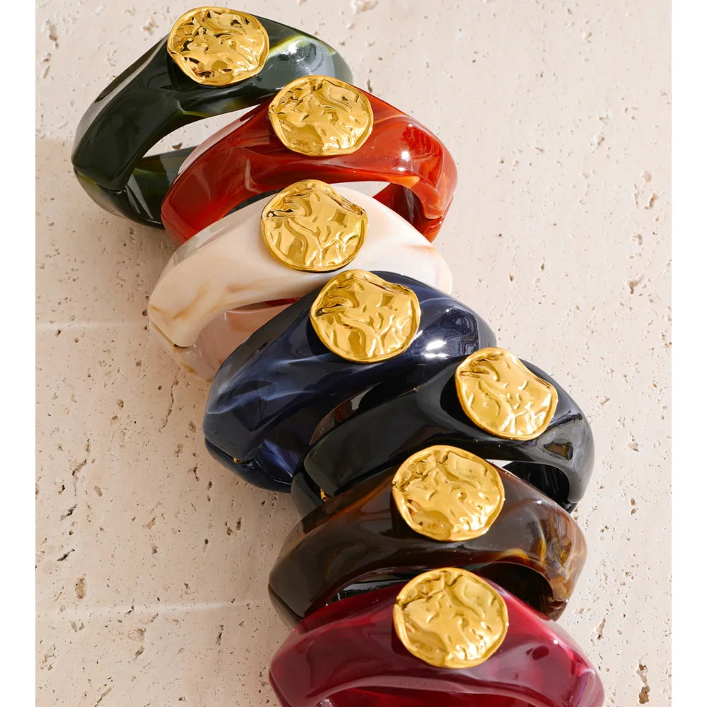 Resin Wide Bangle Bracelet