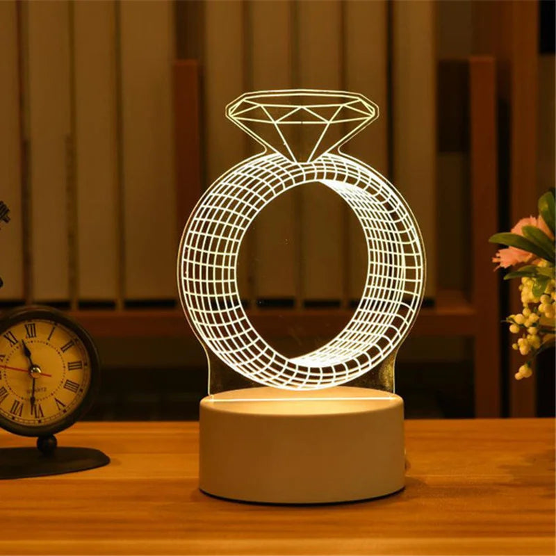 Personalized 3D LED Night Light USB Decor