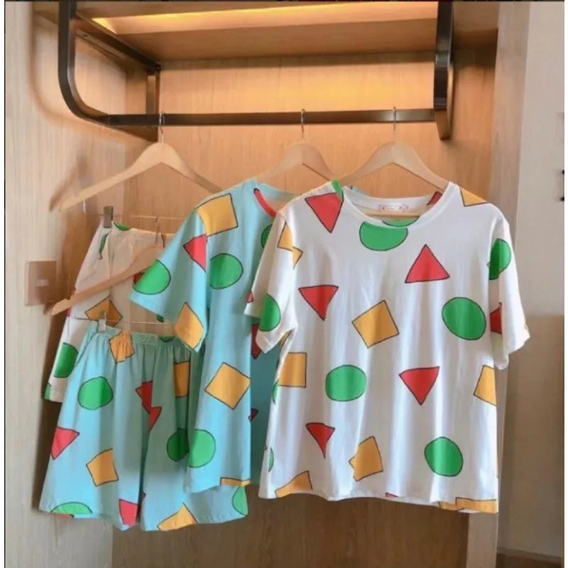 Couple Cartoon Print Pajama Set