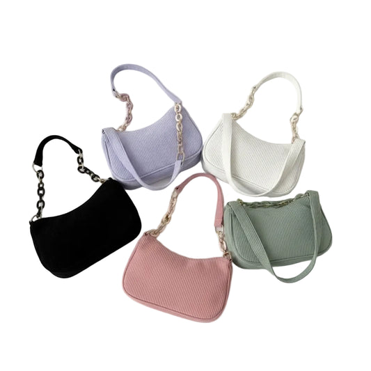 Women's Corduroy Underarm Zipper Shoulder Bag