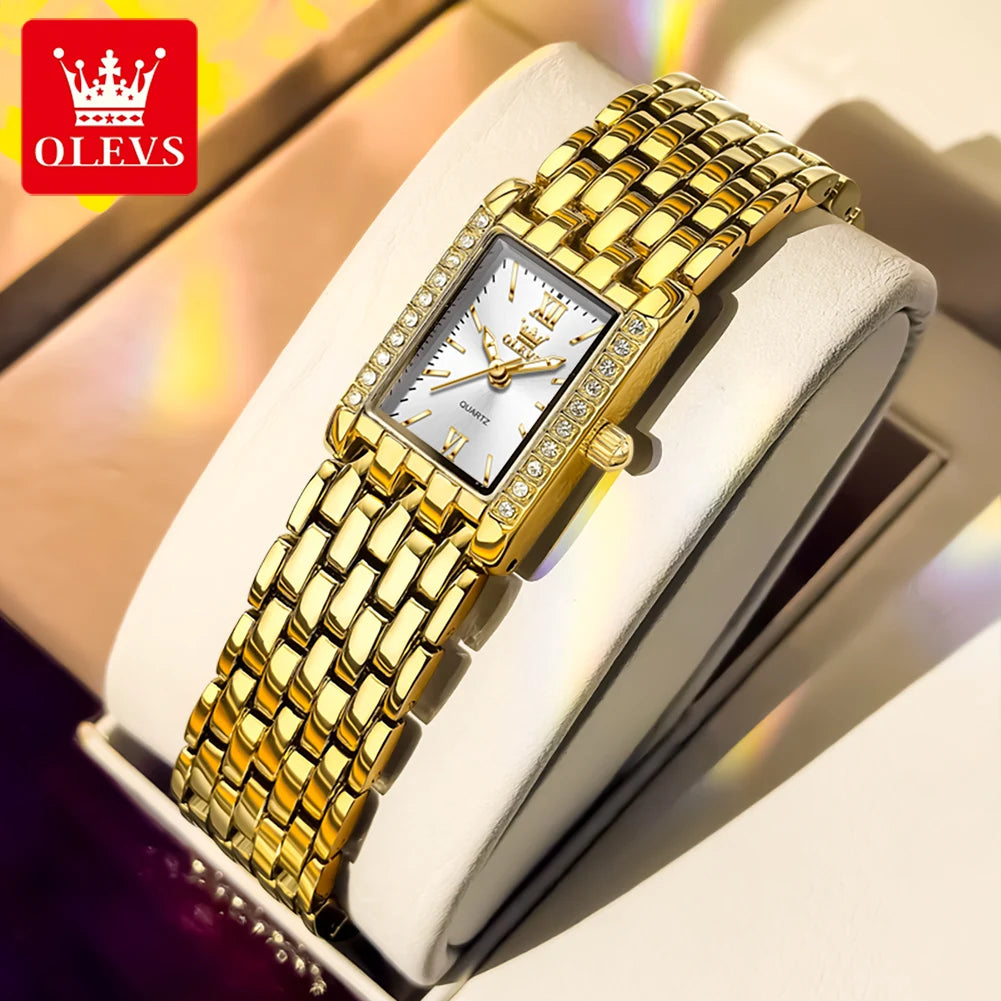 OLEVS Gold Square Quartz Watch