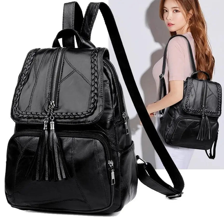 Women's PU Leather Backpack School Casual