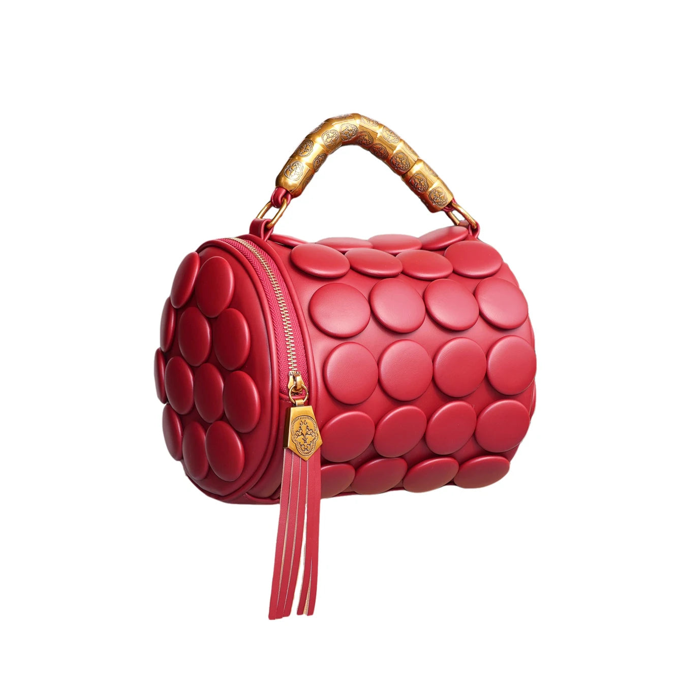 Women's Leather Bucket Messenger Tote Bag