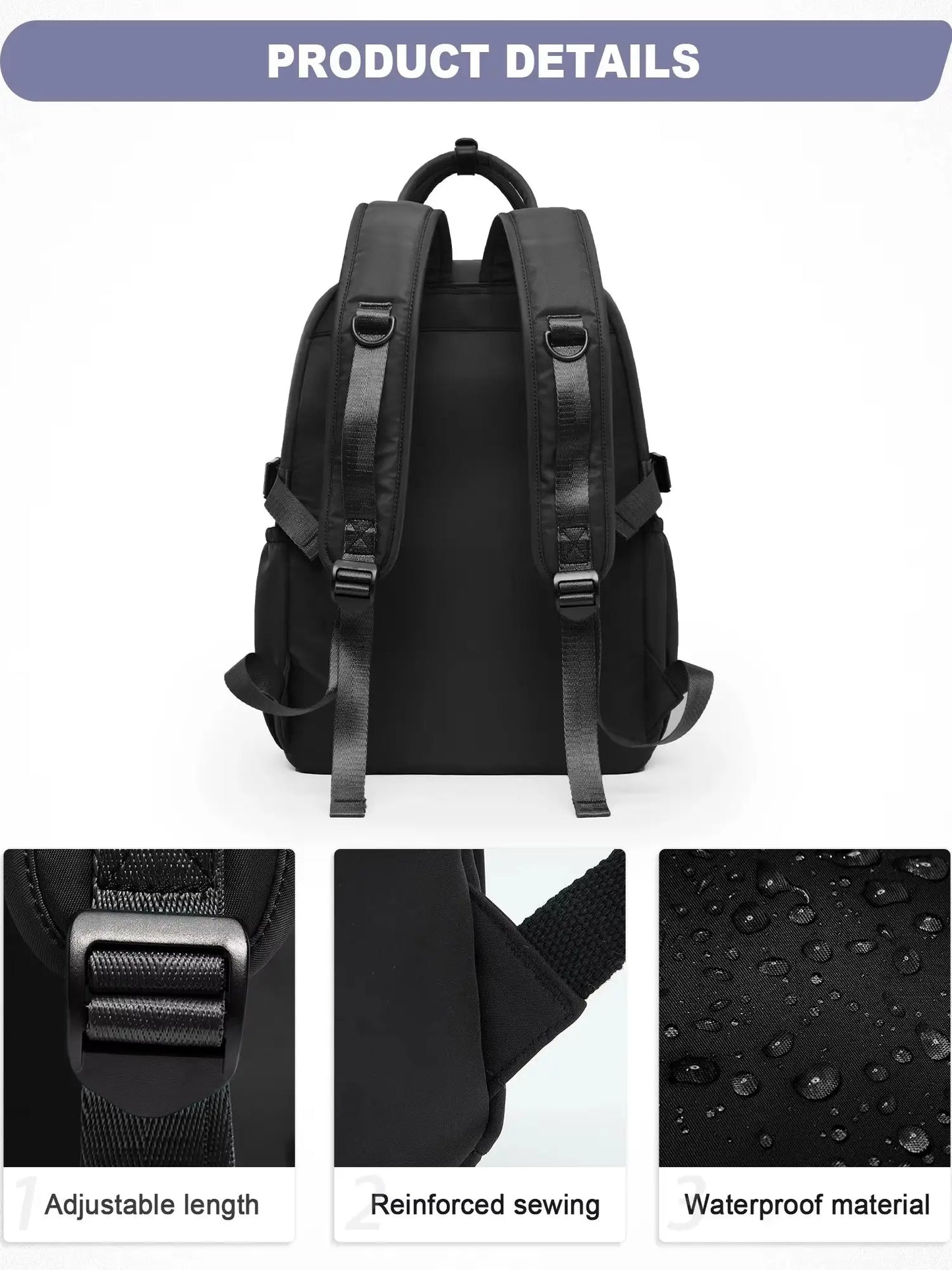 Women's Waterproof Nylon Laptop Backpack