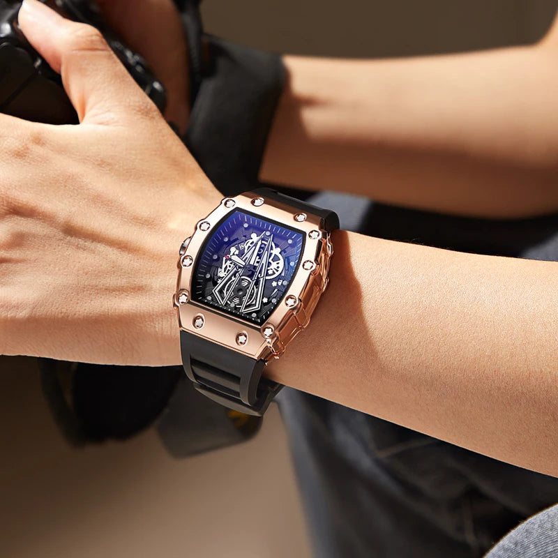 Men's Square Luminous Waterproof Sports Watch