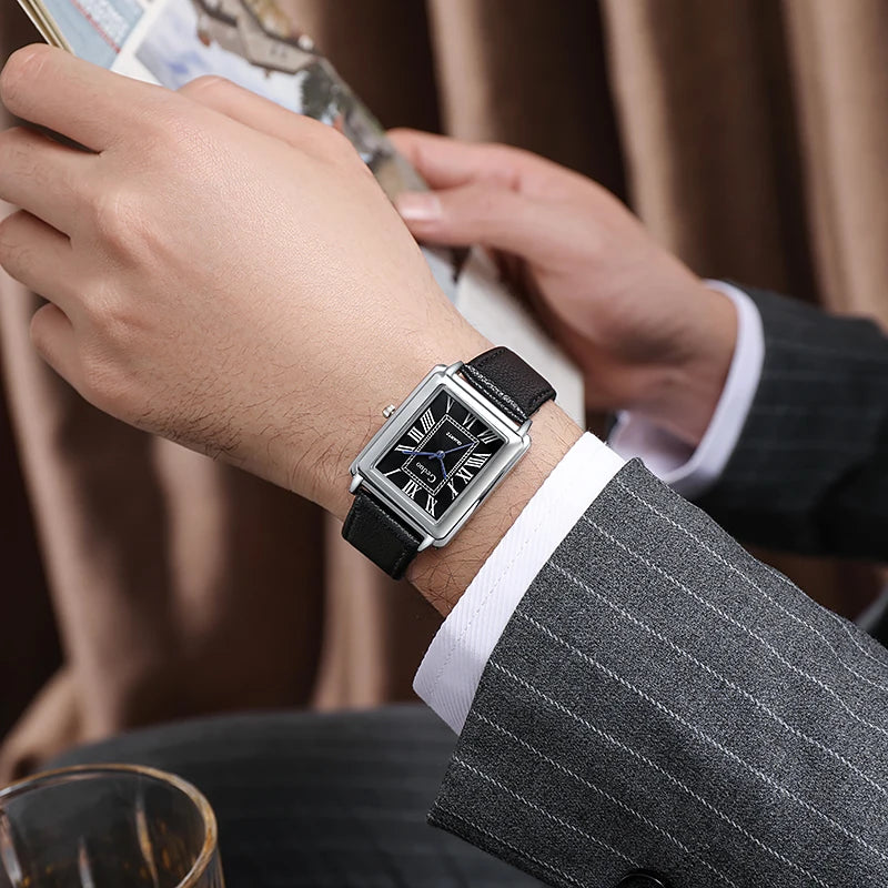 Men's Fashion Leather Strap Quartz Watch